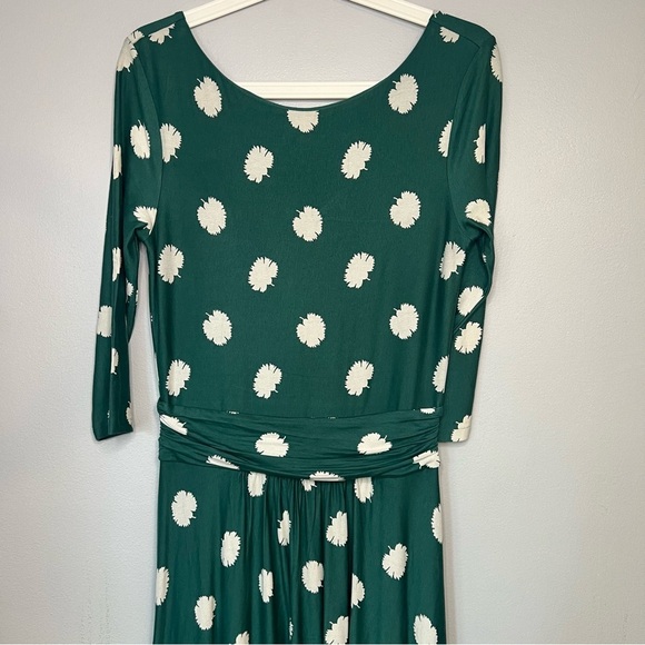 BODEN Maisie Jersey midi dress Sz 6 Forest carnation bud J0331 Asymmetrical Tall - Picture 8 of 10